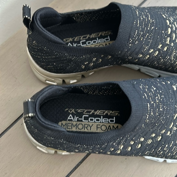 Skechers Black & Gold Knit Sneakers - Picture 3 of 5